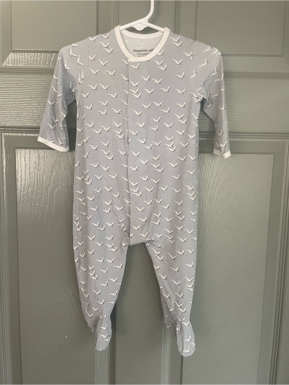 magnetic me Seagull-Print Cotton Footed One-Piece Sleeper Boy Girl Size 3-6m